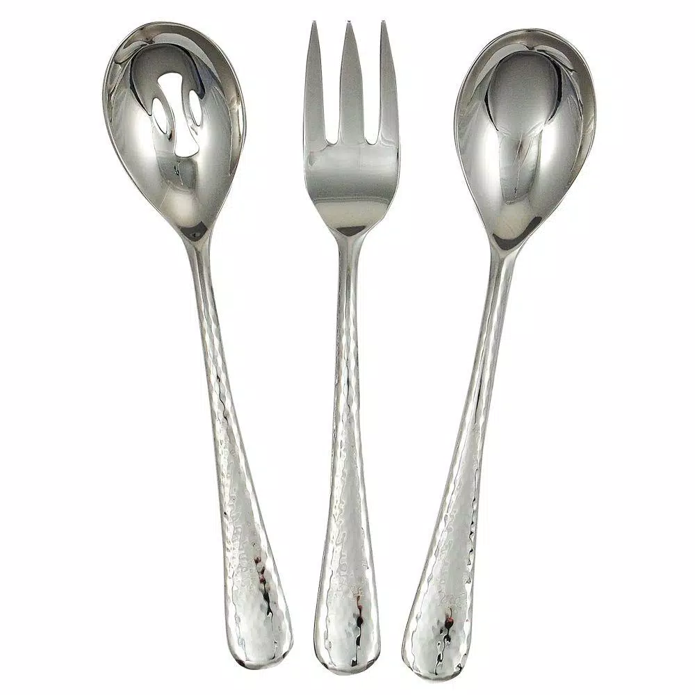 Flash Sale ❤️ Flatware Ginkgo Shimmer 3-Piece Hostess Set ⭐ 3 Flash Sale ❤️ Flatware Ginkgo Shimmer 3-Piece Hostess Set ⭐