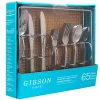 New 🤩 Gibson Bay 65 Piece Silver Stainless Steel Flatware Set With Wire Caddie (Service For 8) 👍 -flatware Sales unnamed file 1395
