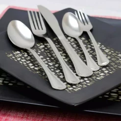 New 🤩 Gibson Bay 65 Piece Silver Stainless Steel Flatware Set With Wire Caddie (Service For 8) 👍 -flatware Sales unnamed file 1397