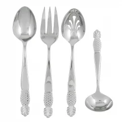 Coupon 🥰 Flatware Ginkgo Pineapple 4-Piece Hostess Set 😉