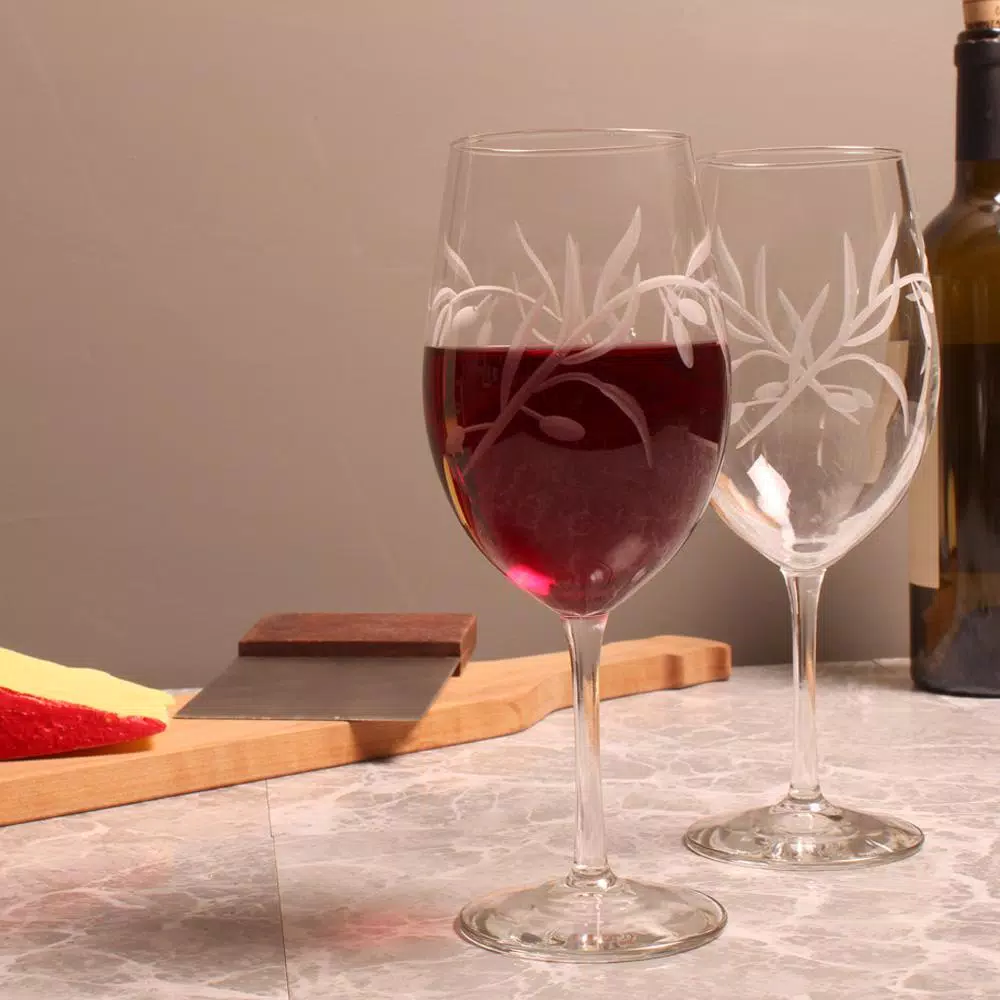 New 😉 Drinkware Rolf Glass Olive Branch 18 Oz. Clear All Purpose Wine Glass (Set Of 4) 🌟 6 New 😉 Drinkware Rolf Glass Olive Branch 18 Oz. Clear All Purpose Wine Glass (Set Of 4) 🌟 - Image 4