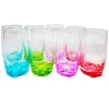 Buy 👍 Drinkware Gibson Home Karissa 8-Piece Assorted Colors Glass Tumbler Set ⌛
