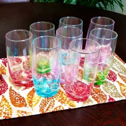 Buy 👍 Drinkware Gibson Home Karissa 8-Piece Assorted Colors Glass Tumbler Set ⌛ -flatware Sales unnamed file 1671
