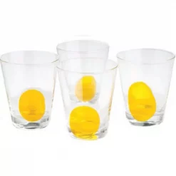 Buy 😀 Drinkware Abigails Clear Double Old-Fashioned With Yellow Dot (Set Of 4) ✨