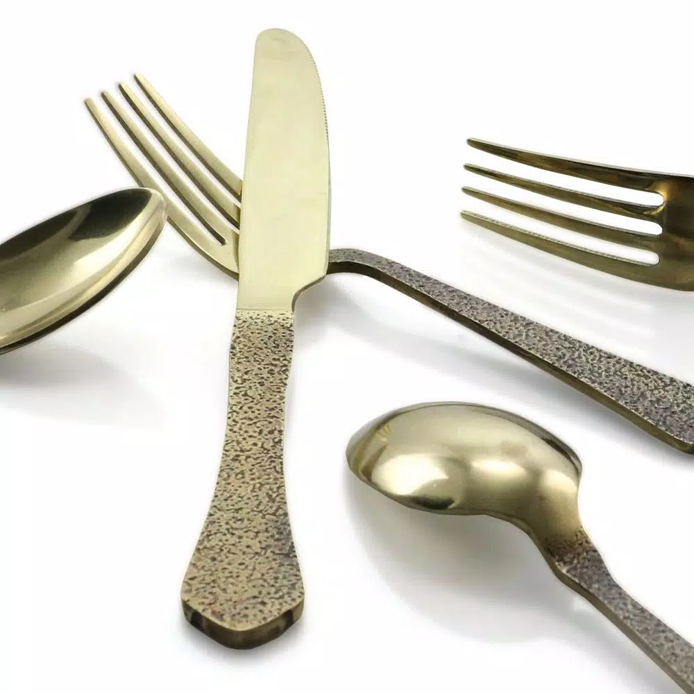 Cheapest ๐ GIBSON Elite Zambezi 5-Piece Gold ๐จ Hammer Texture Stainless Steel Flatware Set (Service For 1) ๐ 5 Cheapest ๐ GIBSON Elite Zambezi 5-Piece Gold ๐จ Hammer Texture Stainless Steel Flatware Set (Service For 1) ๐ - Image 3