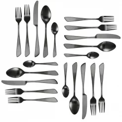 Best Sale 😍 MegaChef Gibbous 20-Piece Black Stainless Steel Flatware Set (Service For 4) 😀 -flatware Sales unnamed file 362