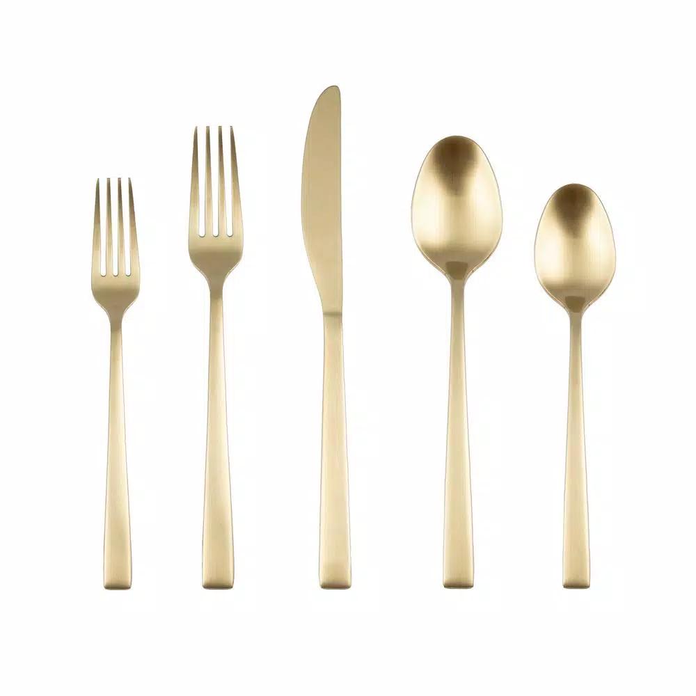 New ⭐ Fiesta Spark Champagne Satin 18/0 20-Piece Flatware Set (Service For 4) ❤️ 3 New ⭐ Fiesta Spark Champagne Satin 18/0 20-Piece Flatware Set (Service For 4) ❤️