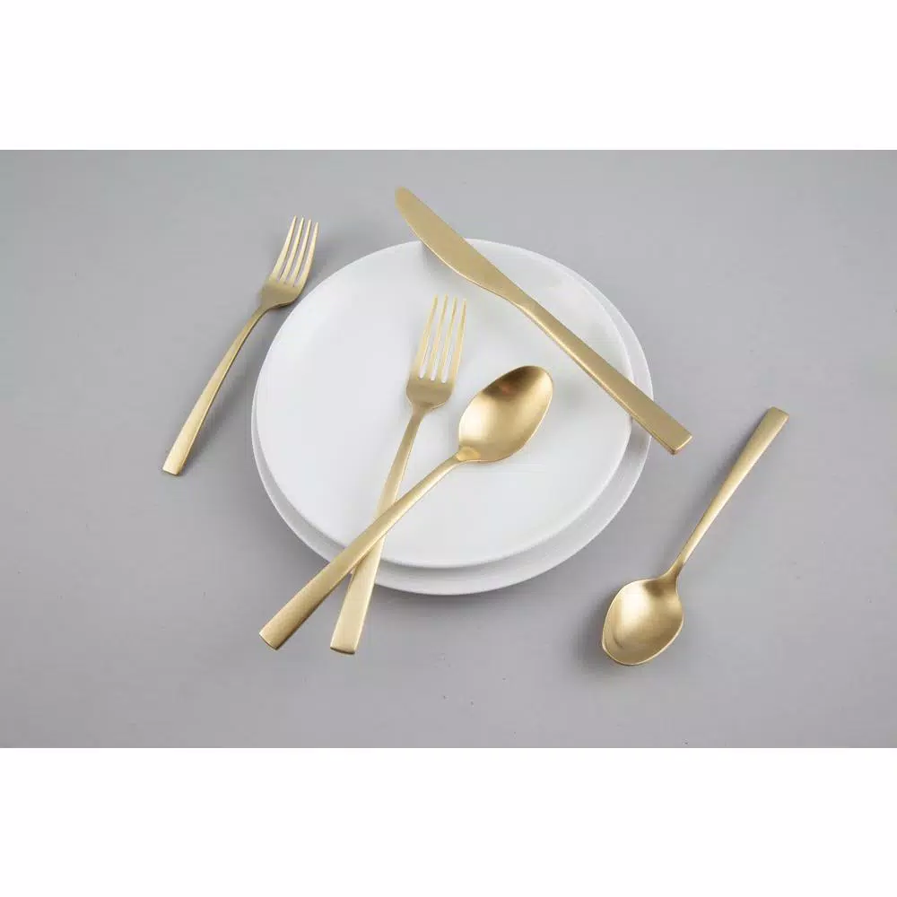 New ⭐ Fiesta Spark Champagne Satin 18/0 20-Piece Flatware Set (Service For 4) ❤️ 6 New ⭐ Fiesta Spark Champagne Satin 18/0 20-Piece Flatware Set (Service For 4) ❤️ - Image 4