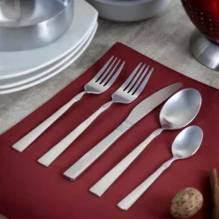 Promo 🌟 MegaChef Cravat 20-Piece Matte Silver Stainless Steel Flatware Set (Service For 4) ⭐ -flatware Sales unnamed file 621