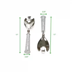 Buy ❤️ Flatware Mind Reader Silver Stainless Steel Salad Server Utensils Set Spoon And Fork Set 😀 -flatware Sales unnamed file 710