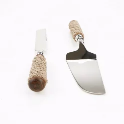 Buy 😀 Flatware Mind Reader Roped Dessert Knifes 2-Piece Dessert Tool Set Stainless Steel Roped Handle Server ✔️ -flatware Sales unnamed file 758