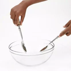 Outlet 🔔 Flatware Mind Reader Silver Stainless Steel Rope Serving Salad Server Utensil Set Spoon And Fork Set (2-Piece) 🔥 -flatware Sales unnamed file 846