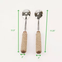 Outlet 🔔 Flatware Mind Reader Silver Stainless Steel Rope Serving Salad Server Utensil Set Spoon And Fork Set (2-Piece) 🔥 -flatware Sales unnamed file 849