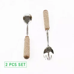 Outlet 🔔 Flatware Mind Reader Silver Stainless Steel Rope Serving Salad Server Utensil Set Spoon And Fork Set (2-Piece) 🔥 -flatware Sales unnamed file 850