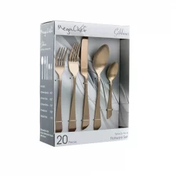 Wholesale 👏 MegaChef Gibbous 20-Piece Rose Gold Matte Stainless Steel Flatware Set (Service For 4) 🤩